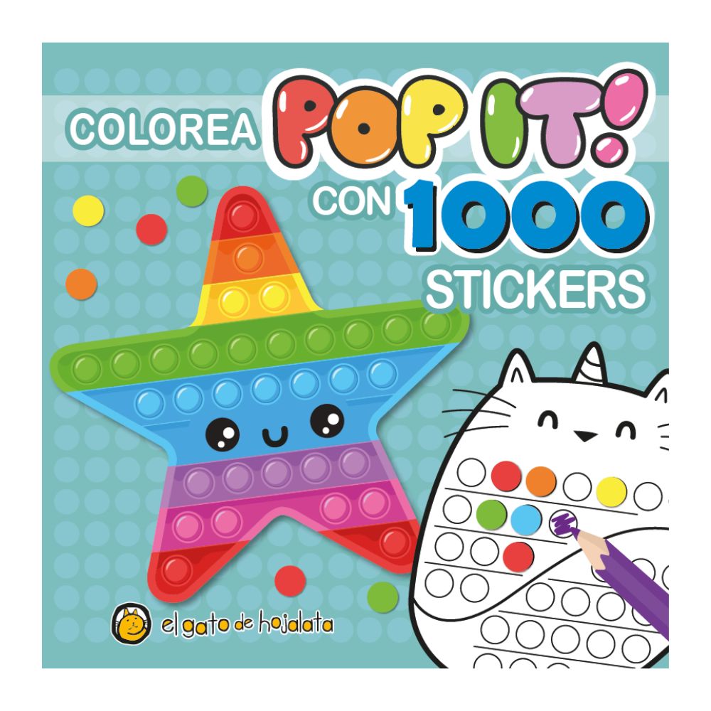 COLOREA POP IT CON 1000 STICKERS ESTRELLA