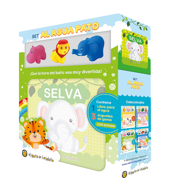 SELVA (SET AL AGUA PATO) [LIBRO PARA EL AGUA+3 JUGUETES DE GOMA C/SONIDO] (ESTUCHE)